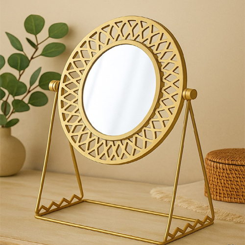 Aura Artisan Metal Table Mirror