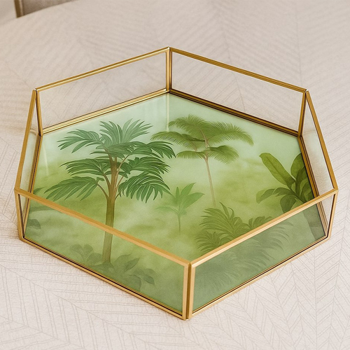 Tropica Luxe Handcrafted Glass Tray