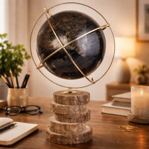 Cosmos Luxe Black & Gold Desk Globe