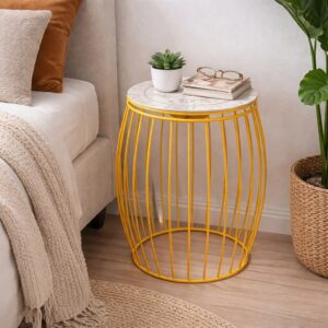 Verve Yellow Metal Accent Table
