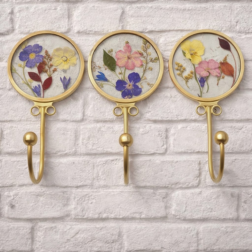 Bloom Frame Brass & Glass Pressed Flower Hook